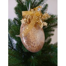 Новорічні кулі золоті з мішурою Ø100мм, ціна за набір 3 шт (SH301)